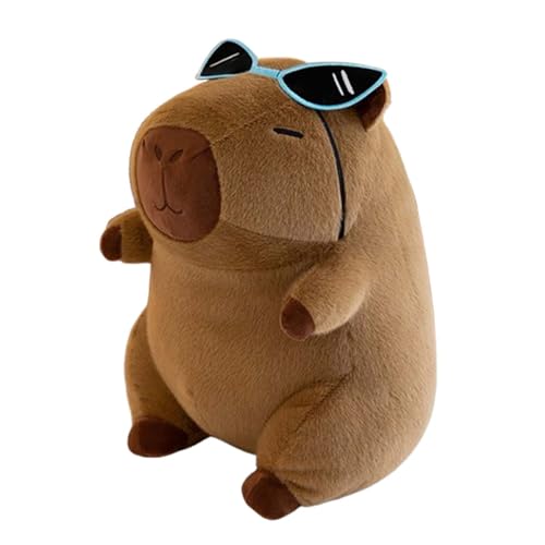 AQCQDQ Capybara Plüschtier, Capybara Kuscheltier Mit Sonnenbrille, Simulation Capybara Kuscheltier, Niedlichen Capybara Plushie Gefüllte Spielzeug, Spielzeug Plüsch Für Home Deko Kinder (50CM,Blau) von AQCQDQ