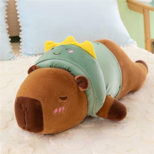 AQCQDQ Capybara Plüschtier, Kuscheltier Capybara mit Kleidung, Capibara Plüschtiere Lange Puppen, Capybara Plüsch Kissen, Geschenk für Kinder Jungen Mädchen (60 cm,Dinosaurier) von AQCQDQ