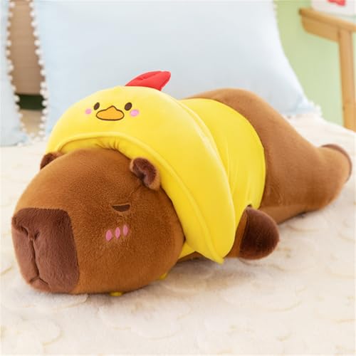 AQCQDQ Capybara Plüschtier, Kuscheltier Capybara mit Kleidung, Capibara Plüschtiere Lange Puppen, Capybara Plüsch Kissen, Geschenk für Kinder Jungen Mädchen (60 cm,Huhn) von AQCQDQ
