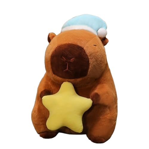 AQCQDQ Capybara Plüschtier, Niedlichen Capybara Plushies, Capybara Kuscheltier Hält Die Sterne Und Den Mond, Capybara Plüschtier Mit Hut, Anziehspielzeug Für Mädchen Und Jungen (50CM,B) von AQCQDQ