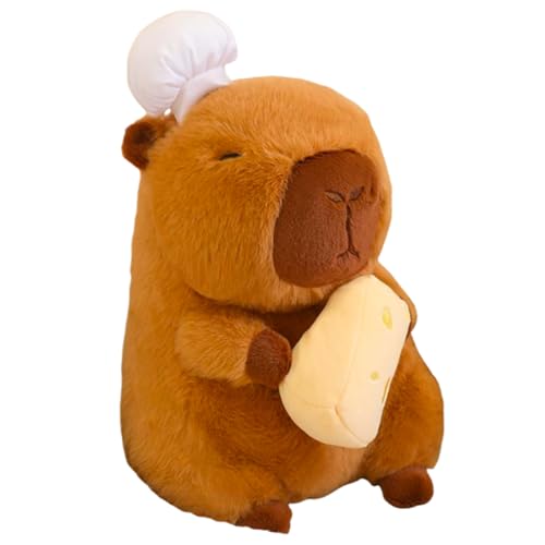 AQCQDQ Capybara Plüschtier,Plüschtier Capybara Kuscheltier Super Weiche Capybara Plushies Puppen Niedlichen Stuffed Spielzeug Cartoon Plüsch für Kinder (35 cm,Käse) von AQCQDQ