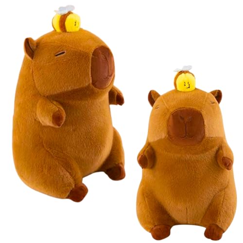 AQCQDQ Capybara Plüschtier Wasserschwein Kuscheltier mit Bienenrucksack,Capybara Kuscheltier, Wasserschwein Schildkrötenrucksack，Stofftier Capybara Geschenk Für Mädchen (45 cm,Capybara) von AQCQDQ