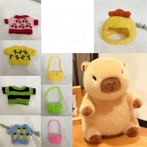 AQCQDQ Capybara Tshirt Spielzeugzubehör Stofftierpullover Puppe Trägt Pullover Entzückendes 7/8/9 Stück, Dress Up, Capybara Plüschtier Mit Hut, Capybara Spielzeug Mit Kostüm, Capybara Plushies (#B) AQCQDQ Capybara Tshirt Spielzeugzubehör Stofftierpullover Puppe Trägt Pullover Entzückendes 7/8/9 Stück, Dress Up, Capybara Plüschtier Mit Hut, Capybara Spielzeug Mit Kostüm, Capybara Plushies (#B) von AQCQDQ