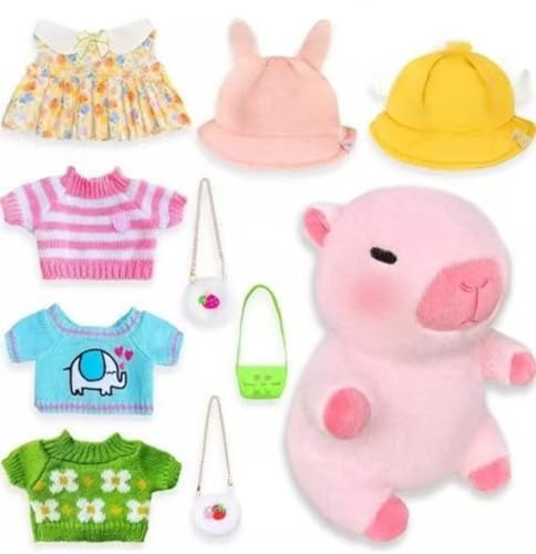 AQCQDQ Capybara Tshirt Spielzeugzubehör Stofftierpullover Puppe Trägt Pullover Entzückendes 7/8/9 Stück, Dress Up, Capybara Plüschtier Mit Hut, Capybara Spielzeug Mit Kostüm, Capybara Plushies (#E) AQCQDQ Capybara Tshirt Spielzeugzubehör Stofftierpullover Puppe Trägt Pullover Entzückendes 7/8/9 Stück, Dress Up, Capybara Plüschtier Mit Hut, Capybara Spielzeug Mit Kostüm, Capybara Plushies (#E) von AQCQDQ