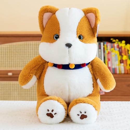 AQCQDQ Corgi Kuscheltier, Corgi Hund Plüschtier, Corgi Stofftier Kuscheltier Hund, Niedlichen Hund Gefüllte Kissen Weich Puppe Spielzeug Geschenk für Kinder Erwachsene (55cm,Blau) von AQCQDQ