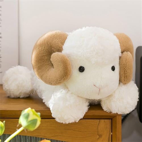 AQCQDQ Cow Plush Toy, Kuh Kuscheltier, Niedliches Plüschkuh-Spielzeug, Flauschiges Kühe Tier Gefüllte Kuscheltier für Baby Kinder und Erwachsene Geschenke (50 cm,Schaf) von AQCQDQ