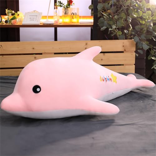 AQCQDQ Delfin Plüschtier, Süßes Kuscheltier Delfin, Weiche Delfin Plüschkissen, zum Kuscheln und Spielen, Delphin Puppen für Kinder (110 cm,Rosa) von AQCQDQ