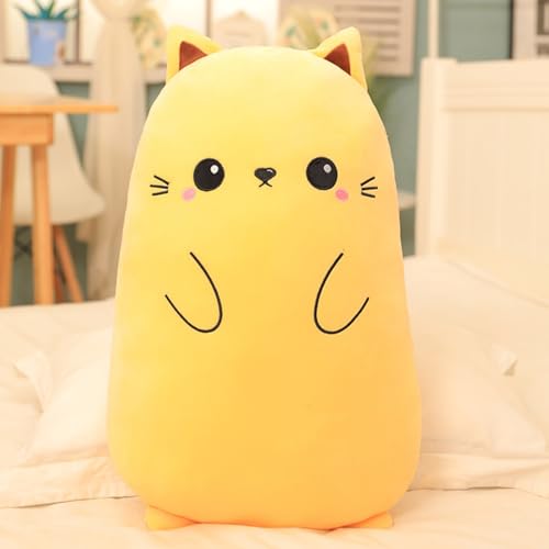 AQCQDQ Dinosaurier Plüschtier, Katzen Plüschkissen, Niedliches Stofftier Plüschtier Dekokissen Weiches Cartoon Tierisches Kuschelkissen für Geburtstag, Valentinstag (70cm,Katze) von AQCQDQ