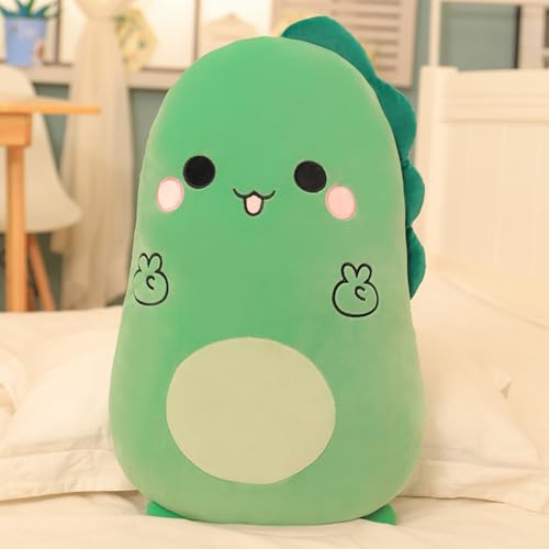 AQCQDQ Dinosaurier Plüschtier, Katzen Plüschkissen, Niedliches Stofftier Plüschtier Dekokissen Weiches Cartoon Tierisches Kuschelkissen für Geburtstag, Valentinstag (90cm,Dinosaurier) von AQCQDQ