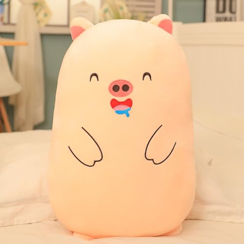 AQCQDQ Dinosaurier Plüschtier, Katzen Plüschkissen, Niedliches Stofftier Plüschtier Dekokissen Weiches Cartoon Tierisches Kuschelkissen für Geburtstag, Valentinstag (90cm,Schwein) von AQCQDQ
