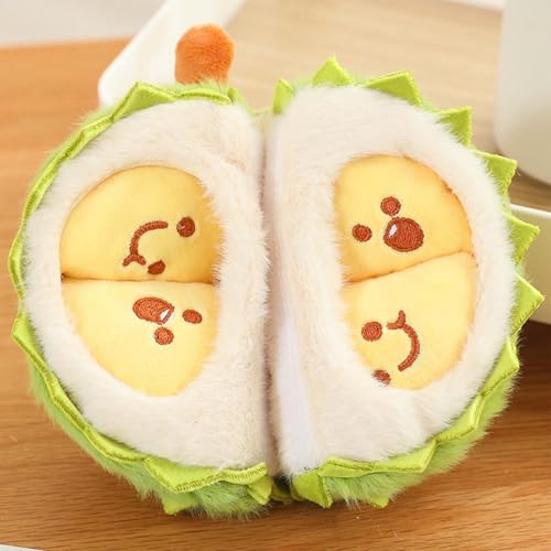 AQCQDQ Durian Plüschtier, Flauschiges Stofftier Durian, Kreatives abnehmbares Durian Plüschkissen, Süße Frucht Plüschtiere für Kinder Mädchen Jungen (17 x 13CM,B) von AQCQDQ