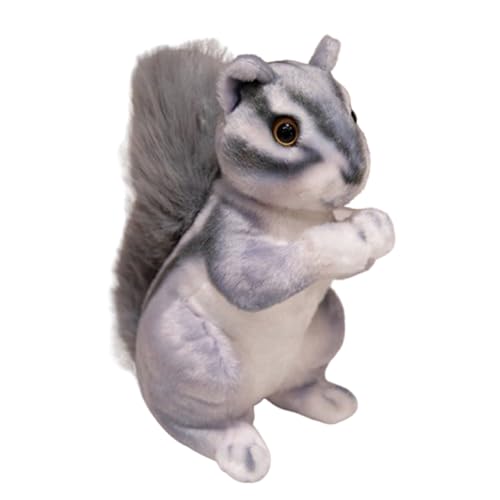 AQCQDQ Eichhörnchen Plüschtier, Eichhörnchen Kuscheltier Stofftier,Süß Eichhörnchen Plüschtier Stofftier,Weich und bequem Eichhörnchen Kuscheltier,Geschenk für Kinder (27cm,Grau) von AQCQDQ
