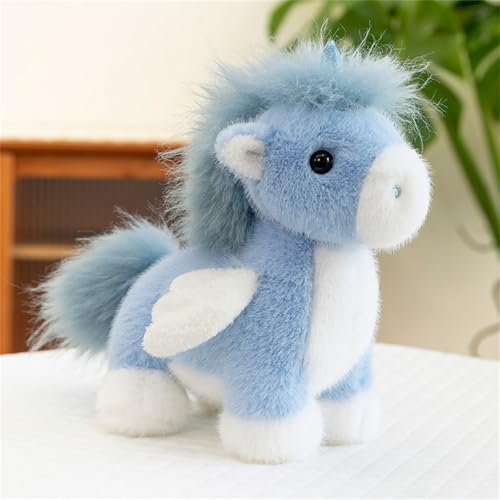 AQCQDQ Einhorn Kuscheltier Plüsch,Super Weiches Einhorn Kissen-Stofftier Süße Plüschtier,Regenbogen Einhorn Plüschtier Einhorn Stofftier Plüsch Mädchen,für Kinder Mädchen Puppe Geschenk (25cm,blau) von AQCQDQ
