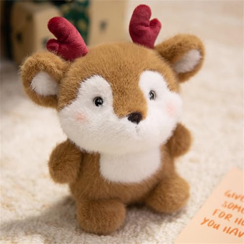 AQCQDQ Elch Kuscheltier, Plum Deer Plüschpuppe 20 cm, Hirsch Stofftier Plüsch Stofftier Spielzeug, Süßes Giraffenpuppe Flauschige Und Weiches Plüsch Plüschkissen Zum Kuscheln Und Spielen (2 pcs) von AQCQDQ