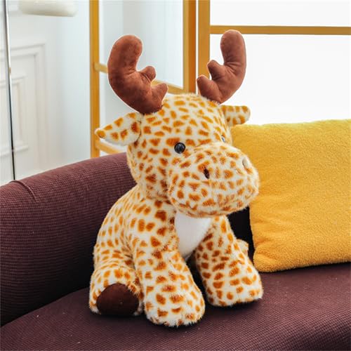 AQCQDQ Elch Kuscheltier, Süßes Kuscheltier Elch, Plüschtiere Giraffe, Elch Plüsch Spielzeug, Geschenk für Kinder Jungen Mädchen (45 cm,Braun) von AQCQDQ