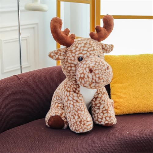 AQCQDQ Elch Kuscheltier, Süßes Kuscheltier Elch, Plüschtiere Giraffe, Elch Plüsch Spielzeug, Geschenk für Kinder Jungen Mädchen (45 cm,Kaffee) von AQCQDQ