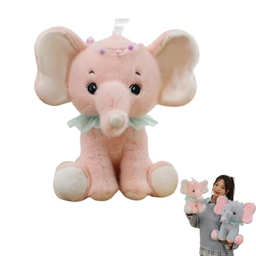 AQCQDQ Elefant Plüschtier, Elefant Kuscheltier, Süßer Cartoon Elefant Puppe, Elefant Stofftier Plüsch Elefant Spielzeug Geburtstag Geschenk für Kinder, Baby, Mädchen und Jungen (33cm,Rosa) von AQCQDQ
