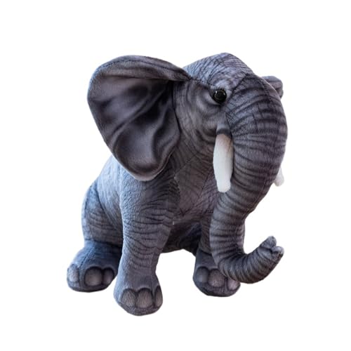 AQCQDQ Elephant Plüschtiere, Lebensechtes Elephant Kuscheltier Grau/braun, Weiches Flauschiges Elephant Stofftier Plüschpuppe, Süßer Zoo Wildtier Tier Puppe Plüsch Spielzeug (30 cm,Grau) von AQCQDQ
