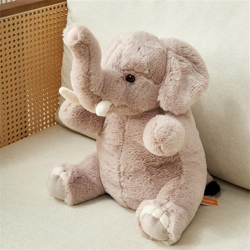 AQCQDQ Elephants Kuscheltier Grau | Super Weich Flauschiges Stofftier Elephant Plüschpuppe | Süßer Zoo Wildtier Tier Plüsch Spielzeug Schlafkissen zur Begleitung von Kindern (53 cm) von AQCQDQ
