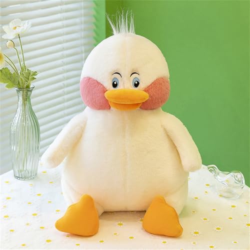 AQCQDQ Ente Kuscheltier, Große Ente Puppe Weiches Kuscheltier, Niedliche Gelbe Ente Plüschpuppe, Enten Stofftier Spielzeug, Geschenk für Kinder Mädchenjah (50 cm,Weiß) von AQCQDQ