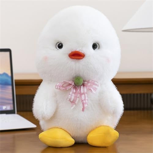 AQCQDQ Ente Kuscheltier, Niedliche Ente Stofftier mit Fliege, Flauschiges Ente Stoffpuppe, Duck Plüschtier, Ente Spielzeug, Geschenk für Kinder (45 cm,Weiß) von AQCQDQ