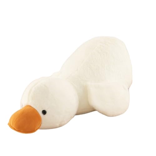 AQCQDQ Ente Kuscheltier KronenEnte Plüschtier, Pummeliges Ente aus Plüsch, zum Spielen und Kuscheln, Weiches Schmusetier für Mädchen, Jungen (100 cm,Weiß) von AQCQDQ