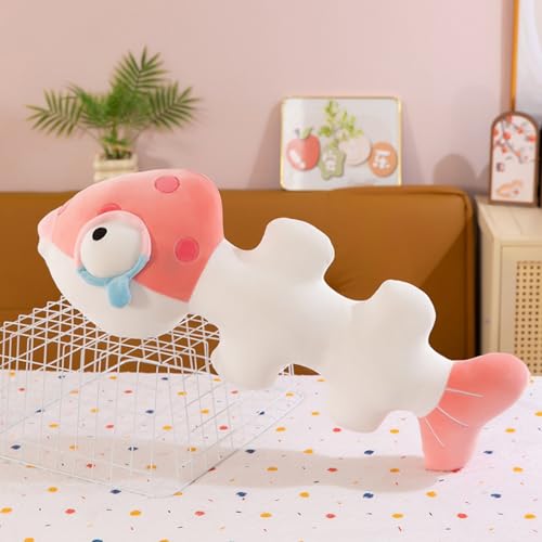 AQCQDQ Fisch Plüschtier, Fischgräten-Kissen Kuscheltier, Stofftier Fisch Plüschkissen, Niedliches Simuliertes Tier Weiches Kissen Spielzeug Geschenk für Kinder (100cm,Rosa) von AQCQDQ