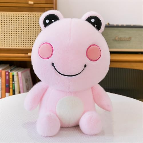 AQCQDQ Frosch Kuscheltier, Grüner Frosch Plüschtier Stofftier, Frosch Spielzeug, Weiche Niedliche Kuscheltier für Baby Mädchen und Jungen (25 cm,Rosa) von AQCQDQ