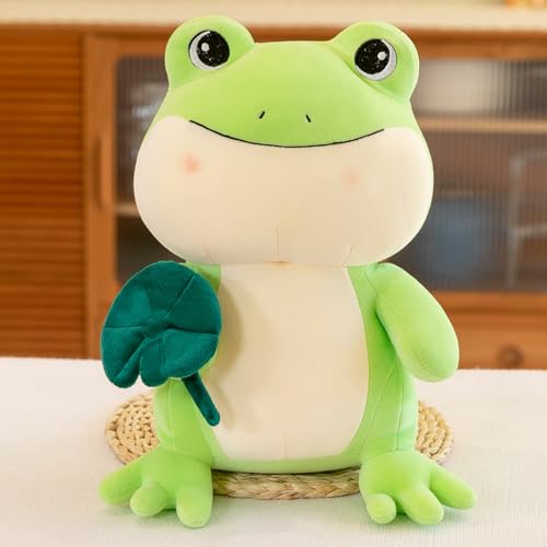 AQCQDQ Frosch Kuscheltier, Stofftier Frosch Plüschtier, Frog Spielzeug Kawaii Frosch Kissen, Flauschige Weich Frosch Plüschpuppen Geschenk für Mädchen Kinder (40cm,Grün) von AQCQDQ