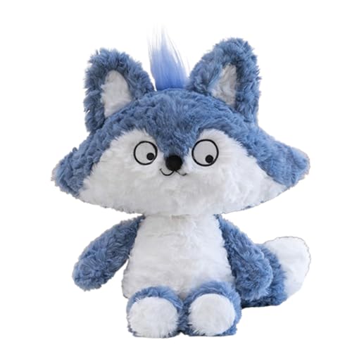 AQCQDQ Fuchs Kuscheltier, Fuchs Stofftier aus Weichem Plüsch, Stuffed Animals, Niedliches Plüschtier zum Kuscheln und Spielen, Geschenk für Kinder & Erwachsene (Blau,35 cm) von AQCQDQ