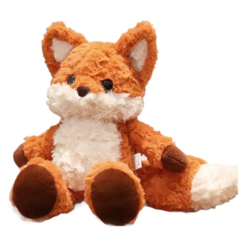 AQCQDQ Fuchs Plüschtier Fuchs Kuscheltier Kleines Plüschtier für Kinder und Erwachsene Flauschiges Plüschtier zum Spielen, Geschenk Kuscheln Orange Niedliches Plüschtier (35 cm,Brown) von AQCQDQ