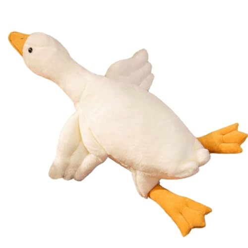 AQCQDQ Gänsekissen Puppe, Riesige Gans Plüschspielzeug Weiches Gans Schlafkissen XXL Riesige Gans Enten Plüschtier für Kinder. (130 cm,White) von AQCQDQ