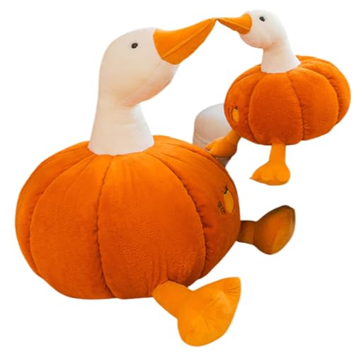 AQCQDQ Gans Kissen Gans Plüschtier,Kuscheltier Weiß,Stofftier Gänse,Weiches Gans Schlafkissen Kissen Kawaii Kuscheltier Plush für Kinder (75 cm,Pumpkin) von AQCQDQ