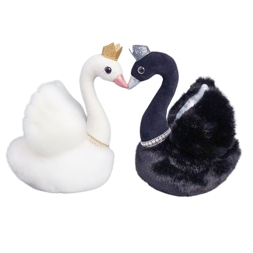 AQCQDQ Gans Kuscheltier, Gans Plüschtier, zum Spielen und Kuscheln, Weiches Schmusetier für Mädchen, Jungen, Babys (28 cm,schwarz+weiß) von AQCQDQ