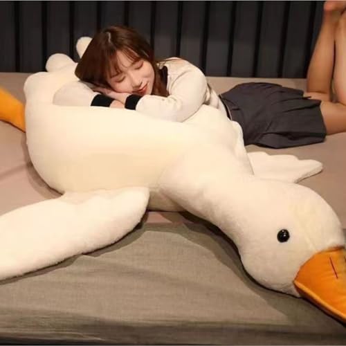 AQCQDQ Gans Kuscheltier,Gans Kuscheltier Schwan Stofftier,XXL Kuscheltier Plushie, Ente Puppe Schlafkissen Kissen Kawaii Kuscheltier Plush,Großes Gänse-Stofftier,für Kinder und Mädchen (190cm) von AQCQDQ