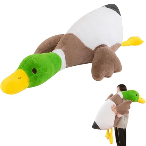 AQCQDQ Gans Plüschtier, Gans Kuscheltier, Grünkopf Ente Kuscheltier, Große Gans Puppe Weiches Gänse Stofftier Gans Spielzeug Schlafkissen Kissen Dekoration Ornament (100cm) von AQCQDQ