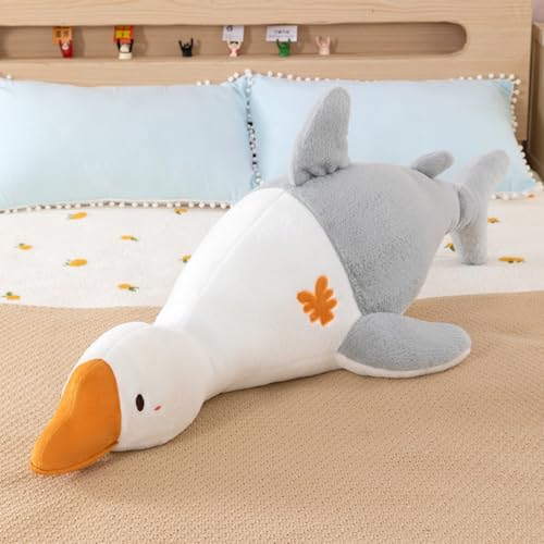 AQCQDQ Gans Plüschtier Kuscheltier Ente, Süße Weiche Gänse Kissen, Riesige Gans Stofftier Ente Puppe Kawaii Plüschspielzeug Plush Tier für Erwachsene und Kinder Geschenke (75cm) von AQCQDQ