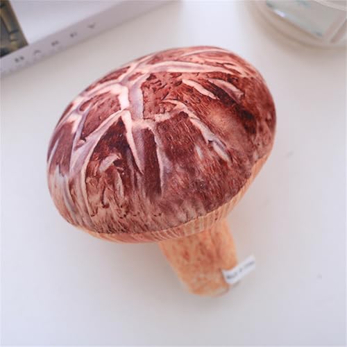 AQCQDQ Gemüse Plüschtier, Simulation Gemüse Brokkoli Plüschtiere, Niedliches kleines Plüschkissen, Gemüse Stofftier, Geschenk für Kinder Mädchen Jungen (Shiitake-Pilze) von AQCQDQ
