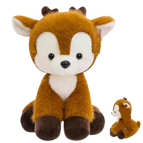 AQCQDQ Giraffe Kuscheltier Stofftier Plüschtie Niedliche Giraffe Plüschpuppe Hirsch,Stofftier aus weichem Plüsch zum Kuscheln und Spielen für Kinder Erwachsene (40 cm,Brown) von AQCQDQ