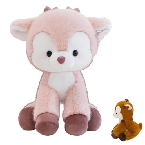 AQCQDQ Giraffe Kuscheltier Stofftier Plüschtie Niedliche Giraffe Plüschpuppe Hirsch,Stofftier aus weichem Plüsch zum Kuscheln und Spielen für Kinder Erwachsene (40 cm,Pink) von AQCQDQ