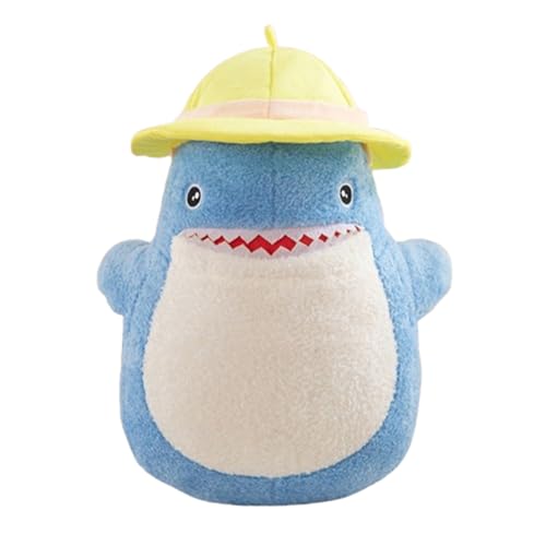 AQCQDQ Hai Kuscheltier, Hai Puppe mit Hut, Walhai Kuscheltier, Plüsch Hai Kissen, Stofftierhaie, Hai-Plüschtier, Geschenk für Kinder (70 cm) von AQCQDQ