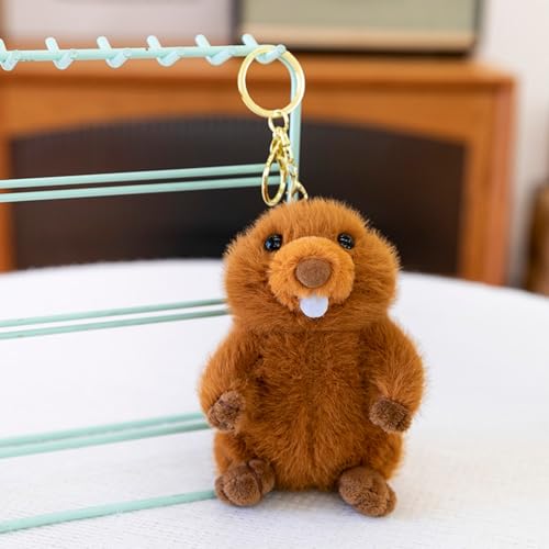 AQCQDQ Hamster Kuscheltier, Murmeltier Plüschtier, Stofftier Murmeltier Plüsch, Kawaii Niedlich Hamster Spielzeug Realistische Meerschweinchen Puppe Geschenk für Jungen und Mädchen (13cm) von AQCQDQ