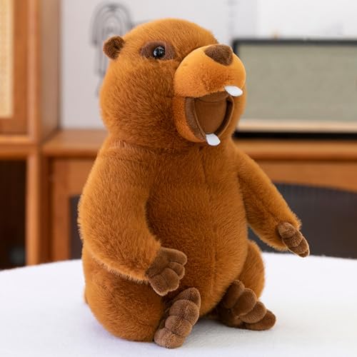 AQCQDQ Hamster Kuscheltier, Murmeltier Plüschtier, Stofftier Murmeltier Plüsch, Kawaii Niedlich Hamster Spielzeug Realistische Meerschweinchen Puppe Geschenk für Jungen und Mädchen (30cm) von AQCQDQ