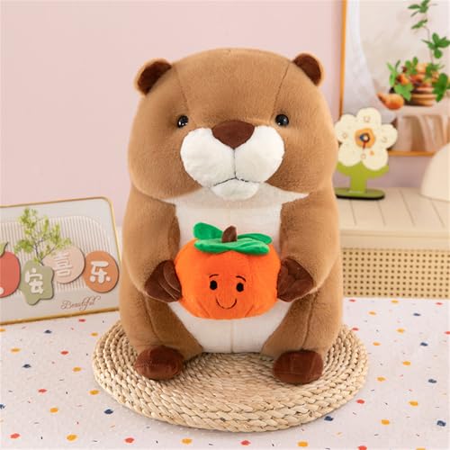 AQCQDQ Hamster Kuscheltier Murmeltier Plüschtier, Süßes Murmeltier Plüsch Figur Spielzeug Stofftier Flauschig Puppe Kissen Zum Kuscheln, Spielen (35 cm,#C) von AQCQDQ