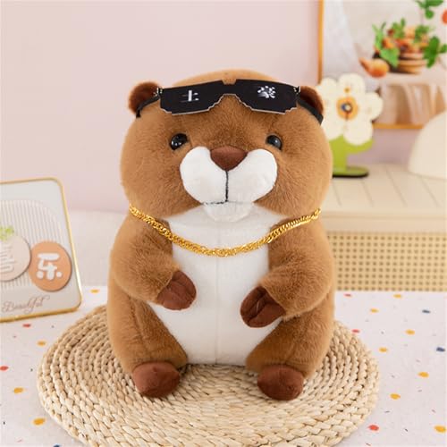 AQCQDQ Hamster Kuscheltier Murmeltier Plüschtier, Süßes Murmeltier Plüsch Figur Spielzeug Stofftier Flauschig Puppe Kissen Zum Kuscheln, Spielen (60 cm,#D) von AQCQDQ