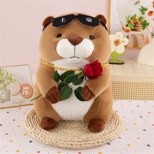 AQCQDQ Hamster Kuscheltier Murmeltier Plüschtier, Süßes Murmeltier Plüsch Figur Spielzeug Stofftier Flauschig Puppe Kissen Zum Kuscheln, Spielen (60 cm,#E) von AQCQDQ