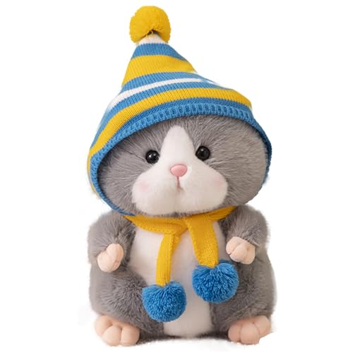 AQCQDQ Hamster Plüschtier Kissen Kuscheltier Spielzeug, Süß Meerschweinchen Kuscheltier, Plüsch Hamster Spielzeug, Flauschiges Stofftier zum Kuscheln, Spielen und Liebhaben (25 cm,Grau) von AQCQDQ
