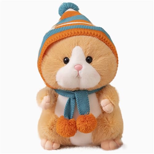 AQCQDQ Hamster Plüschtier Kissen Kuscheltier Spielzeug, Süß Meerschweinchen Kuscheltier, Plüsch Hamster Spielzeug, Flauschiges Stofftier zum Kuscheln, Spielen und Liebhaben (30 cm,Braun) von AQCQDQ