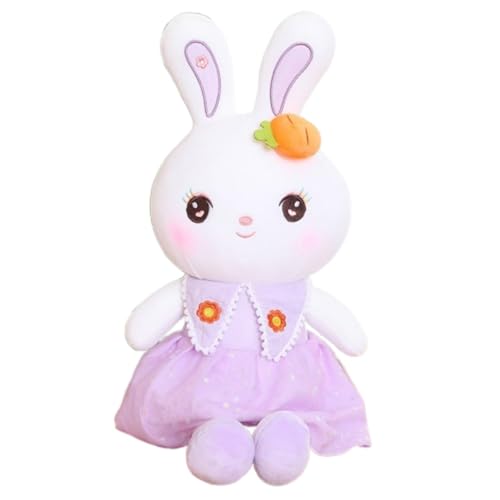 AQCQDQ Hase Kuscheltier, Plüschtier Hase Puppe Stofftier Kissen, zum Spielen und Kuscheln, Weiches Schmusetier für Mädchen, Jungen, Babys (110 cm,Violett) von AQCQDQ