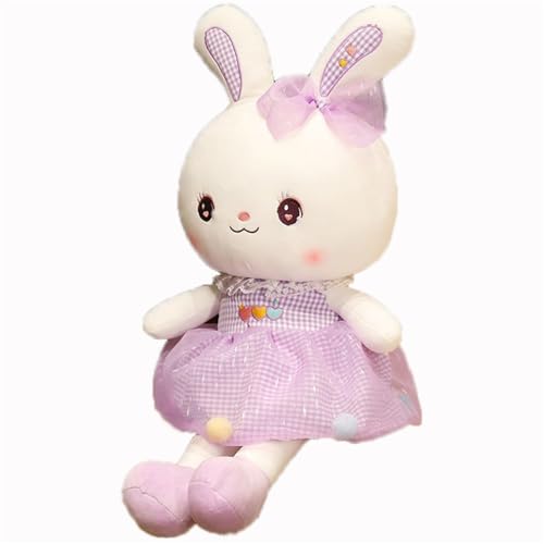 AQCQDQ Hase Stofftier, Plüschtier mit Schlappohren, Niedliches Kaninchen Plüschtier, Flauschiges Weich Kaninchen Spielzeug, Plüschtier für Mädchen, Jungen & Babys (110 cm,Lila) von AQCQDQ